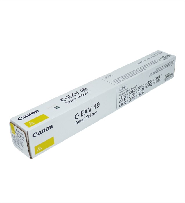 Canon C-EXV 49 Sarı Toner , (Çipsiz) , IR C3320 , C3325 , C3530 , DX C3720 , C3725 , C3835 , 8527B002AA , Orjinal