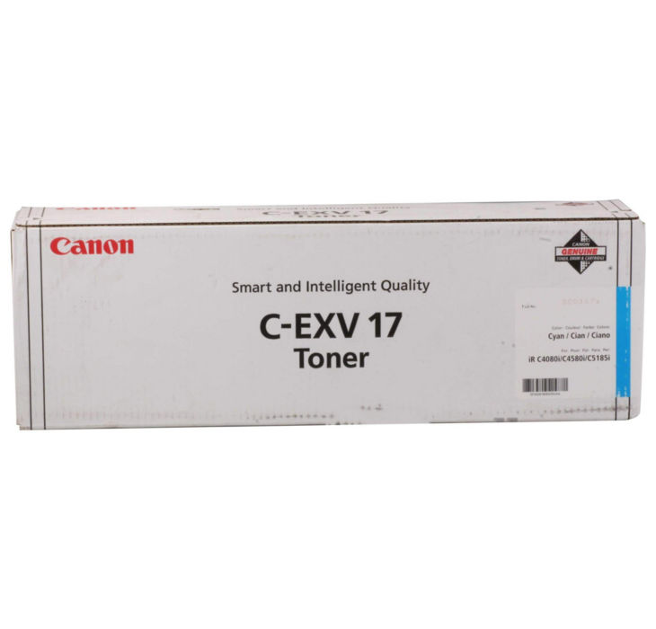 Canon C-EXV 17 Mavi Toner , IR C 4080 , IR C 4580 , IR C 5180 I , IR C 5185 , 0261B002AA , Orjinal