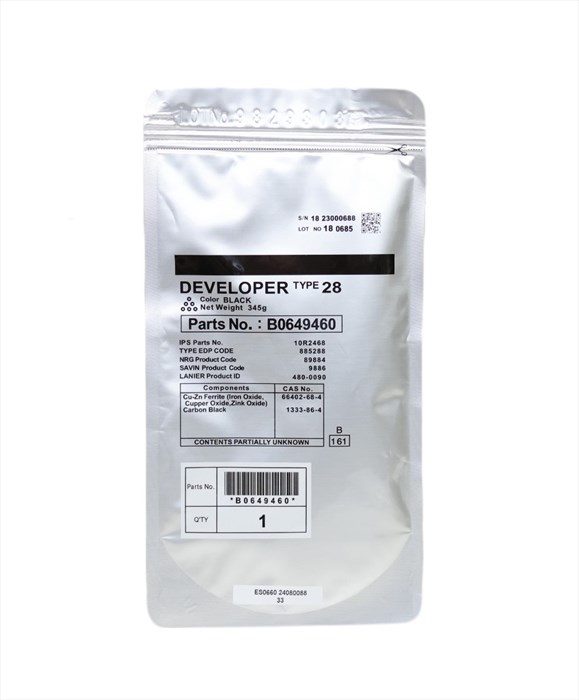 Ricoh TYPE-28 Orjinal Developer , AFICIO 2015 , 2018 , MP 1600 , MP 2000 , MP 2500 , MP 3010 , MP 3350 , MP 3353 , (B1219640) , B1219645 , 345g , Orjinal