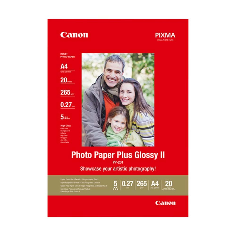 Canon PP-201 Glossy II Photo Paper Plus A4 - 20 Sheets 2311B019