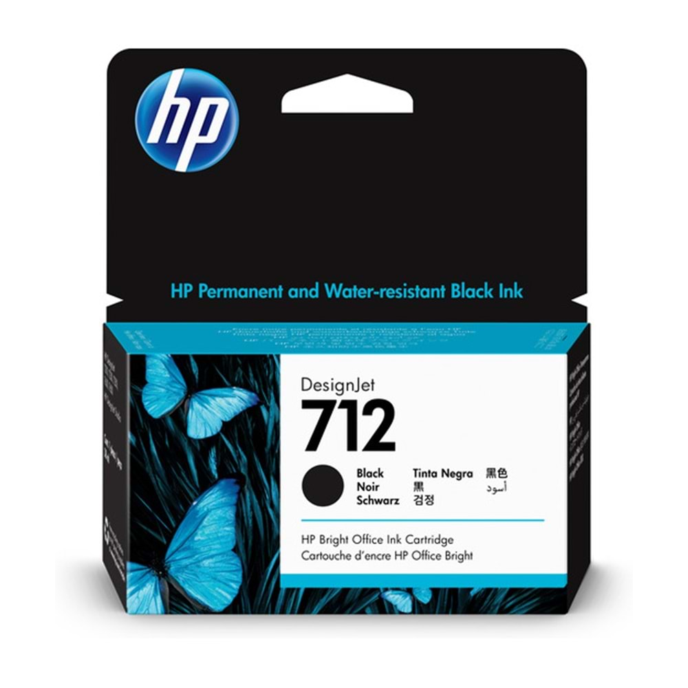 HP 3ED70A 712 38-ml Black DesignJet Ink