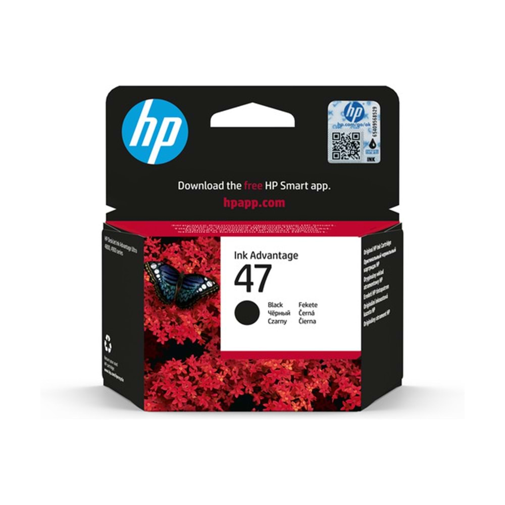 HP 47 Black Original Ink Advantage Cartridge 6ZD21AE