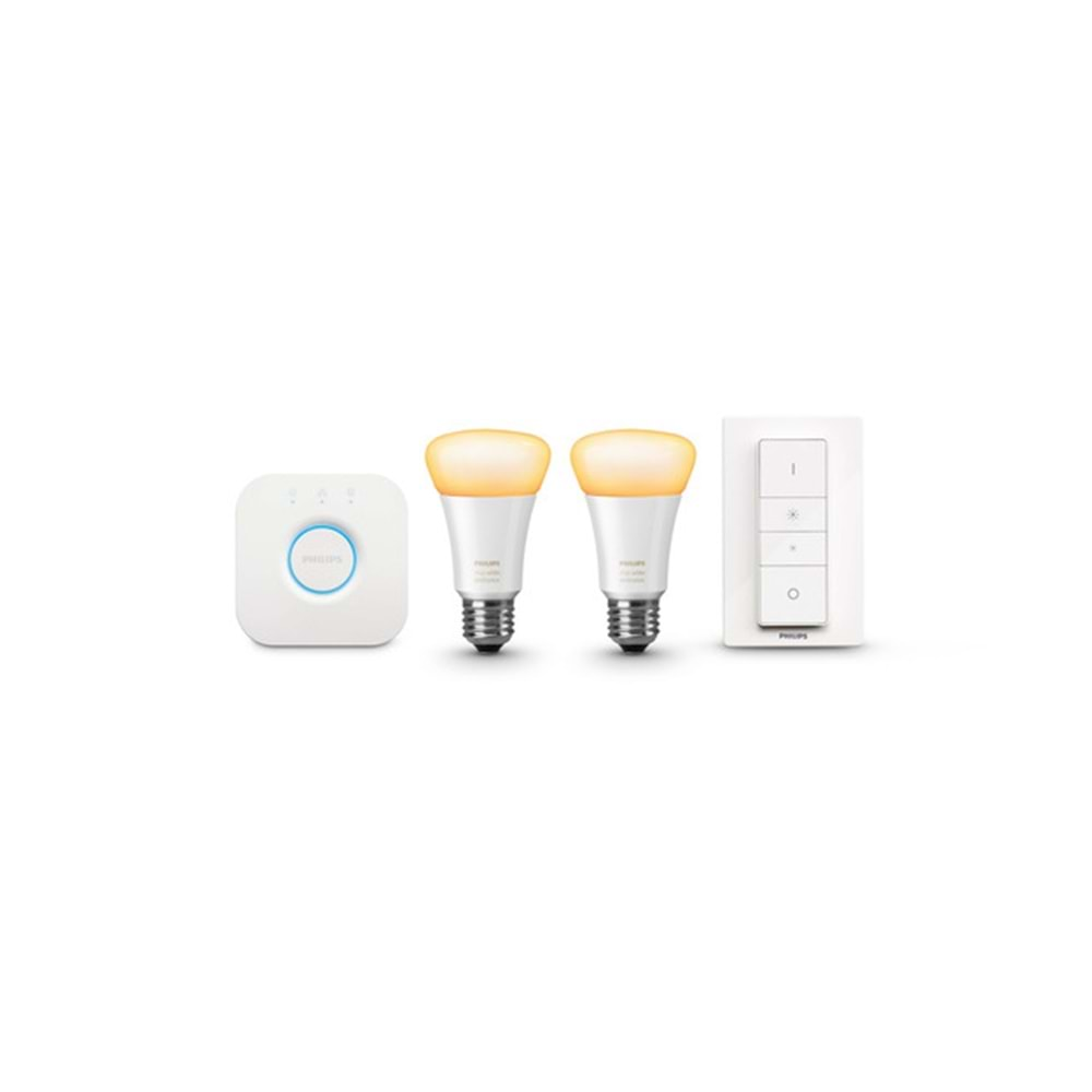 Philips Hue Beyaz Ambiyans Akıllı Başlangıç Seti 2'li Kumandalı E27