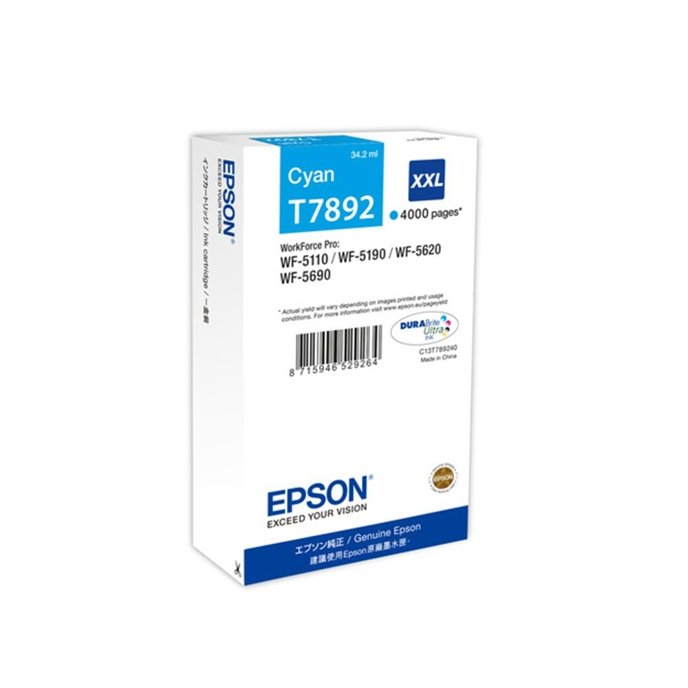 Epson WF-5xxx Series Ink Cartridge XXL Cyan