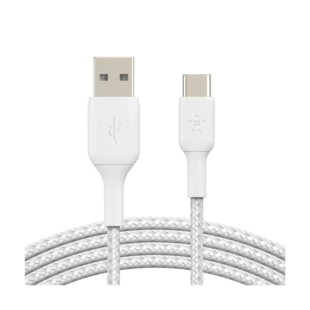 Belkin Type-C Örgülü Data & Hızlı Şarj Kablo 1m Beyaz