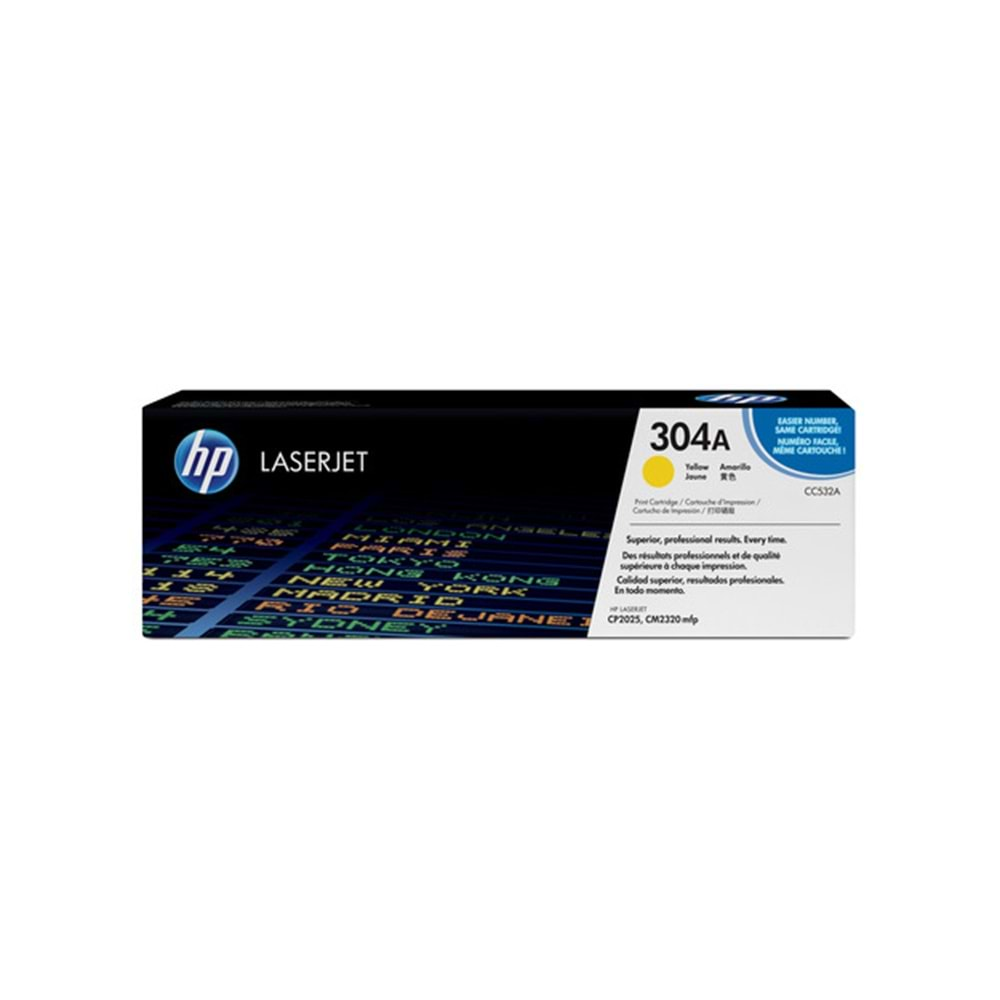 HP CC532A Yellow Toner Kartuş (304A)