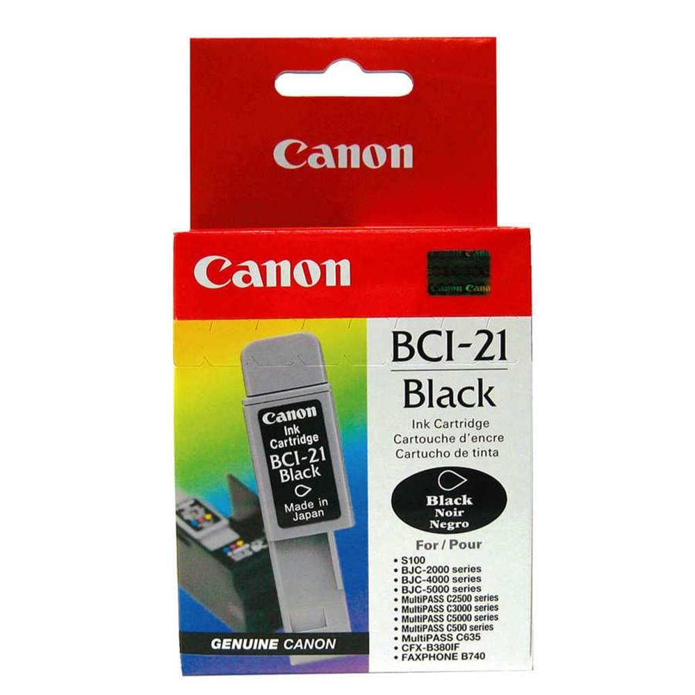 Canon BCI 21 Black Ink Cartridge , Orjinal