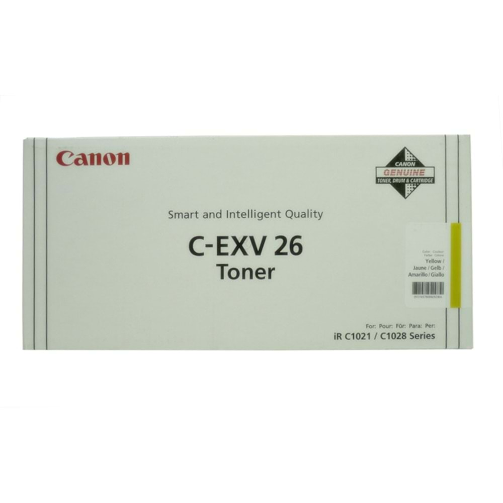 Canon C-EXV 26 Sarı Toner , IR C 1021 I , IR C 1028 , 1657B006AA , Orjinal