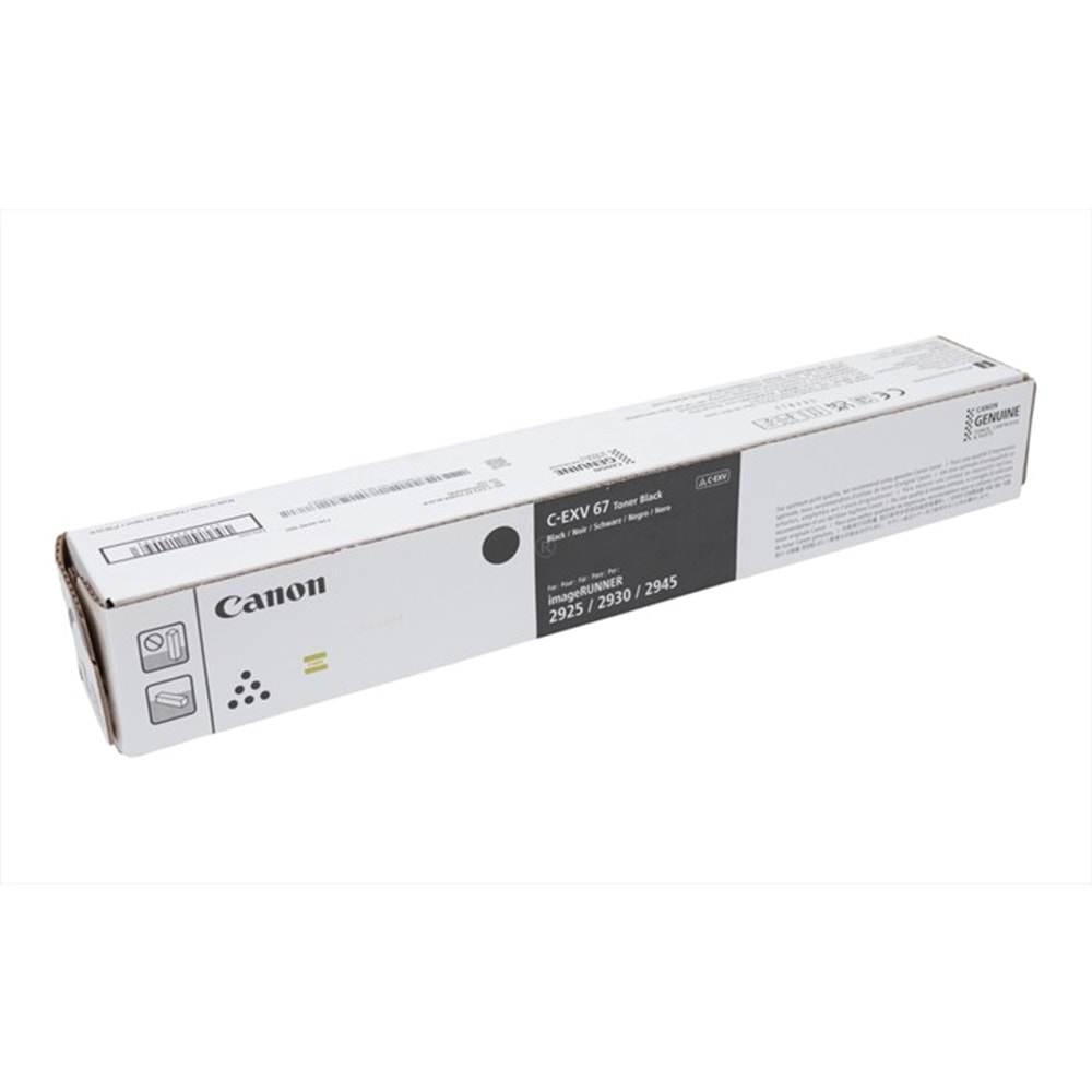 Canon C-EXV 67 Siyah Toner , IR ADVANCE DX 2925i , 2930i , 2945i ,5746C002AA, Orijinal