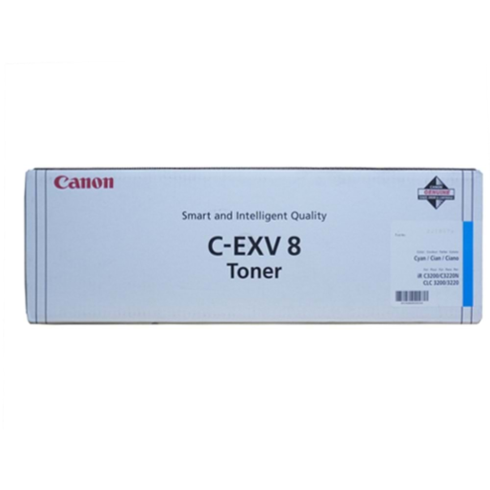 Canon C-EXV 8 Mavi Toner , IR C 2620 , IR C 3200 , IR C 3220 N , 7628A002AA , Orjinal