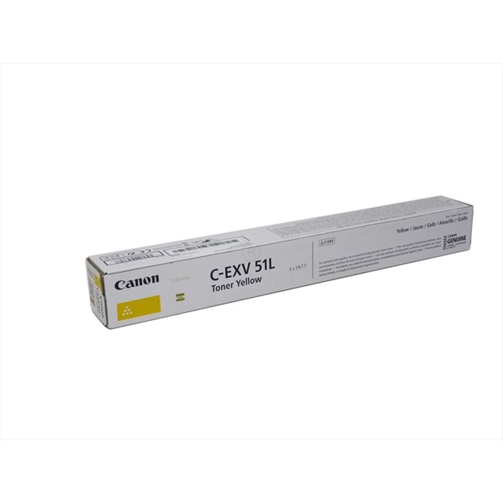 Canon C-EXV 51L Sarı Toner , IR C 5535 , 5540 , 5550 , (0487C002) , Orjinal