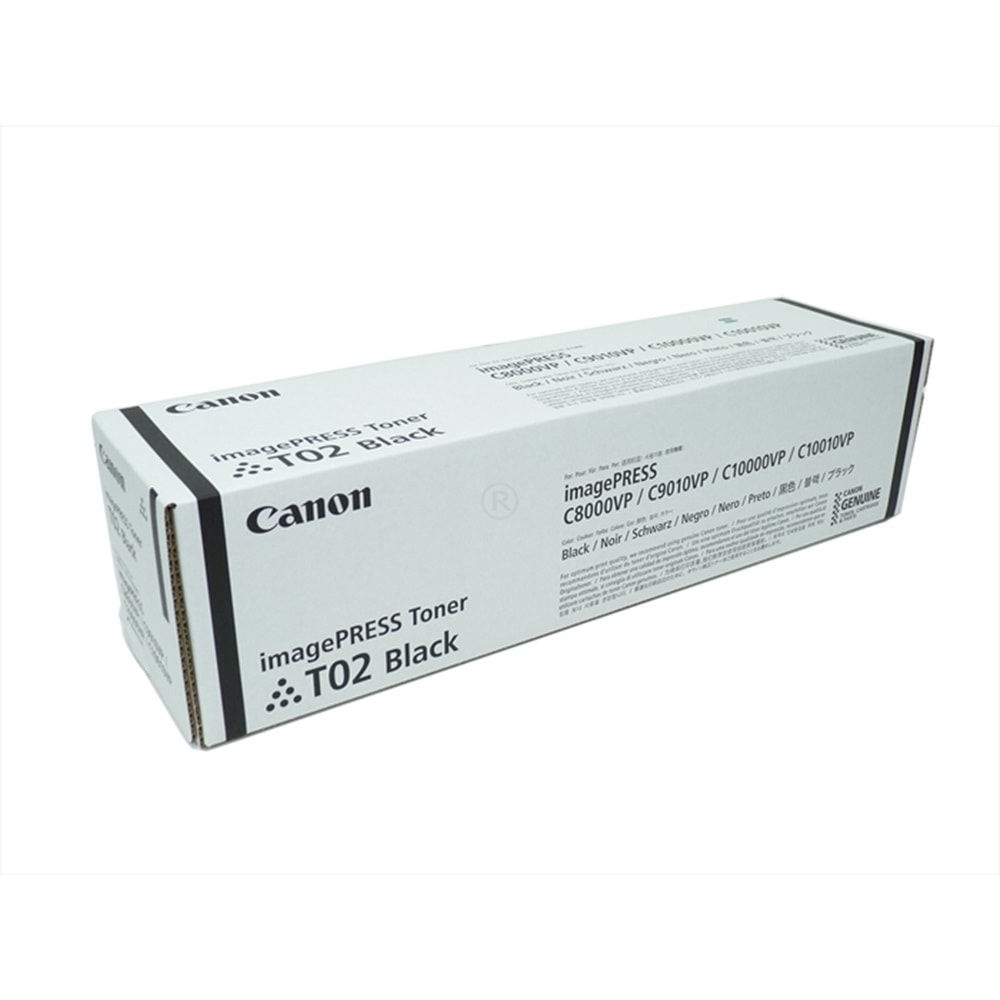 Canon T02 Siyah Toner , IMAGEPRESS C 8000VP , C 9010VP , C 10000VP , C 10010 , 8529B001AA , Orjinal