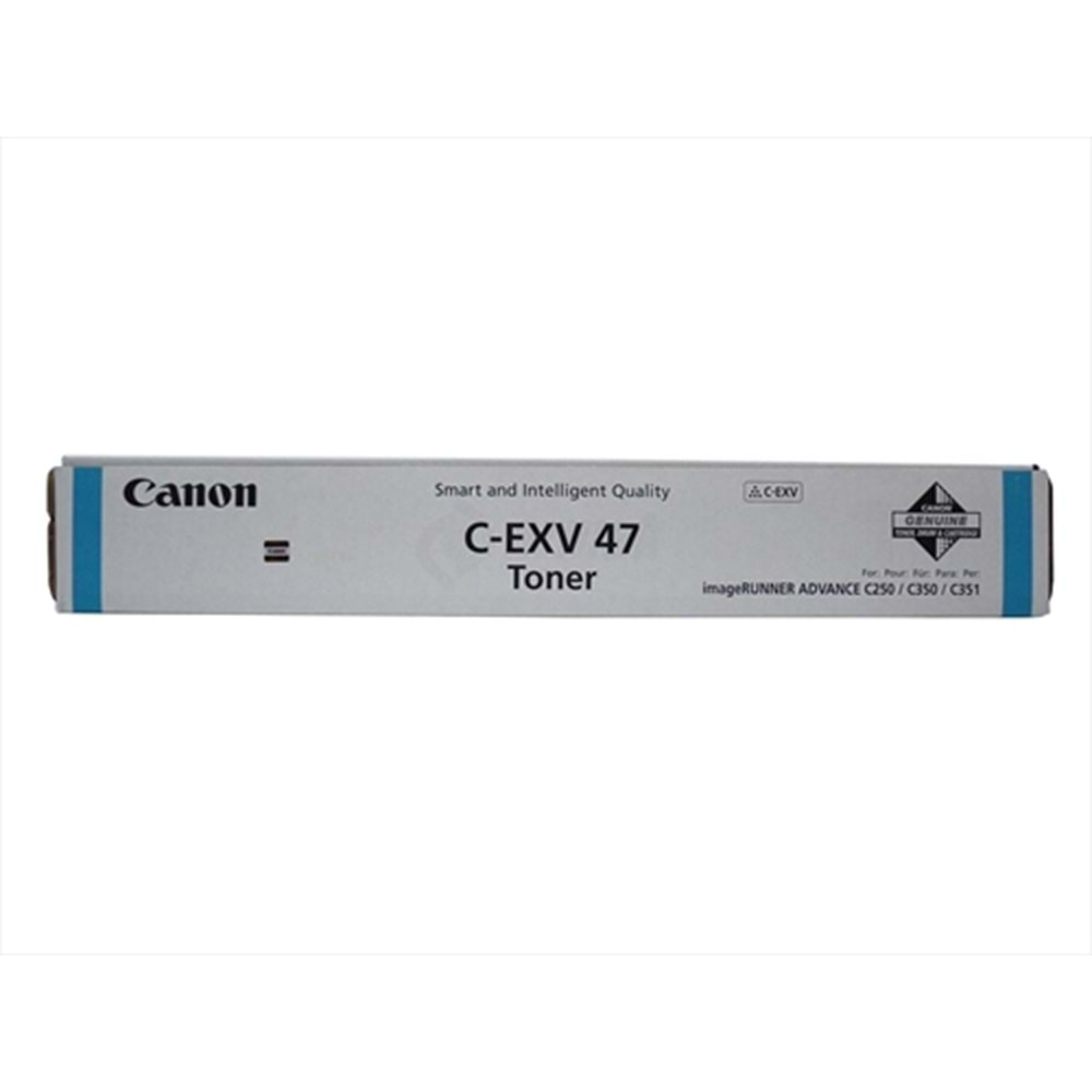 Canon C-EXV 47 Mavi Toner , IR ADVANCE C 250 , C 255 , C 350 , C 351 , C 355 , 8517B002AA , Orjinal