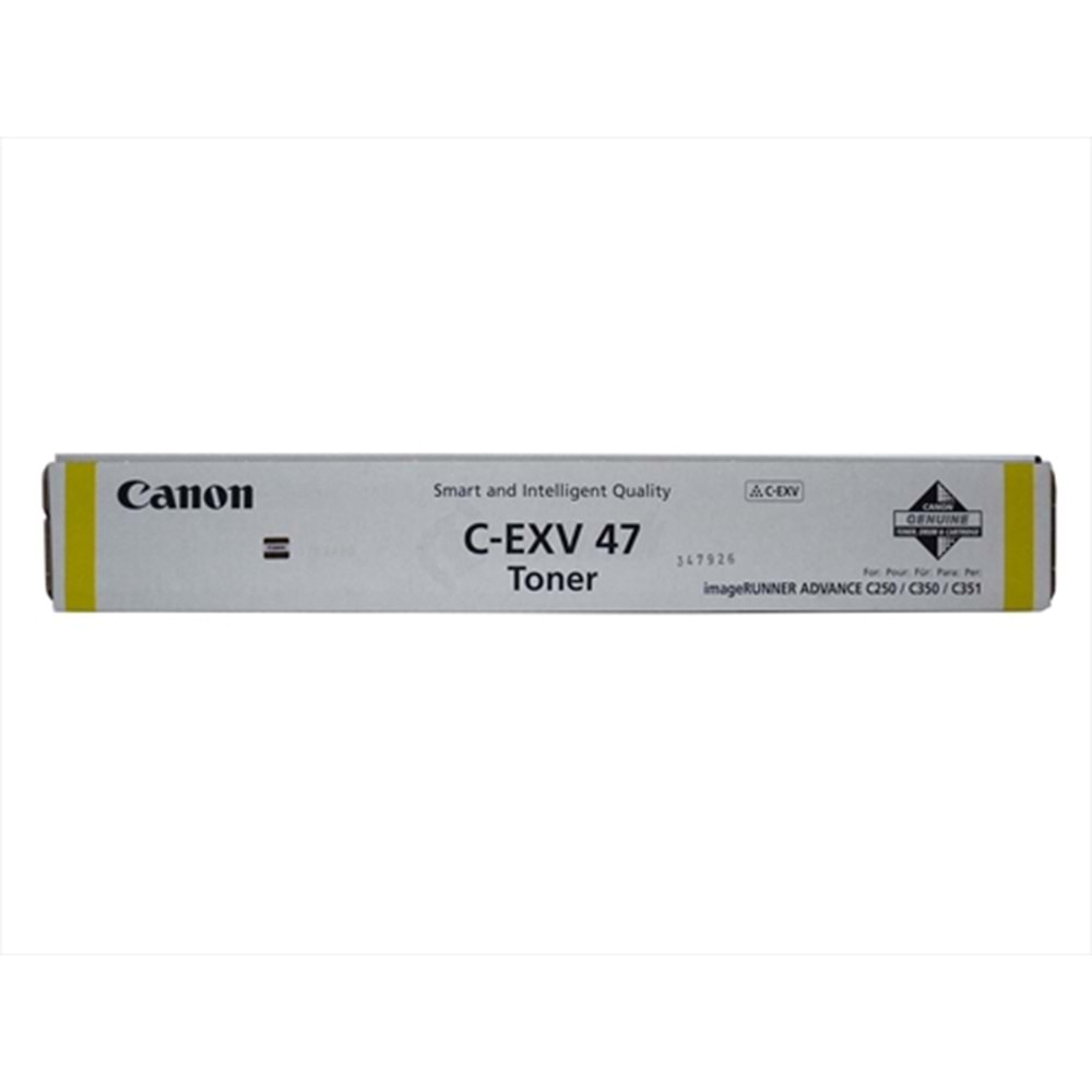 Canon C-EXV 47 Sarı Toner , IR ADVANCE C 250 , C 255 , C 350 , C 351 , C 355 , 8519B002AA , Orjinal