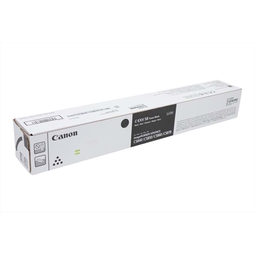 Canon C-EXV 58 B Siyah Toner, DX C5840i, 3763C002AA, Orjinal