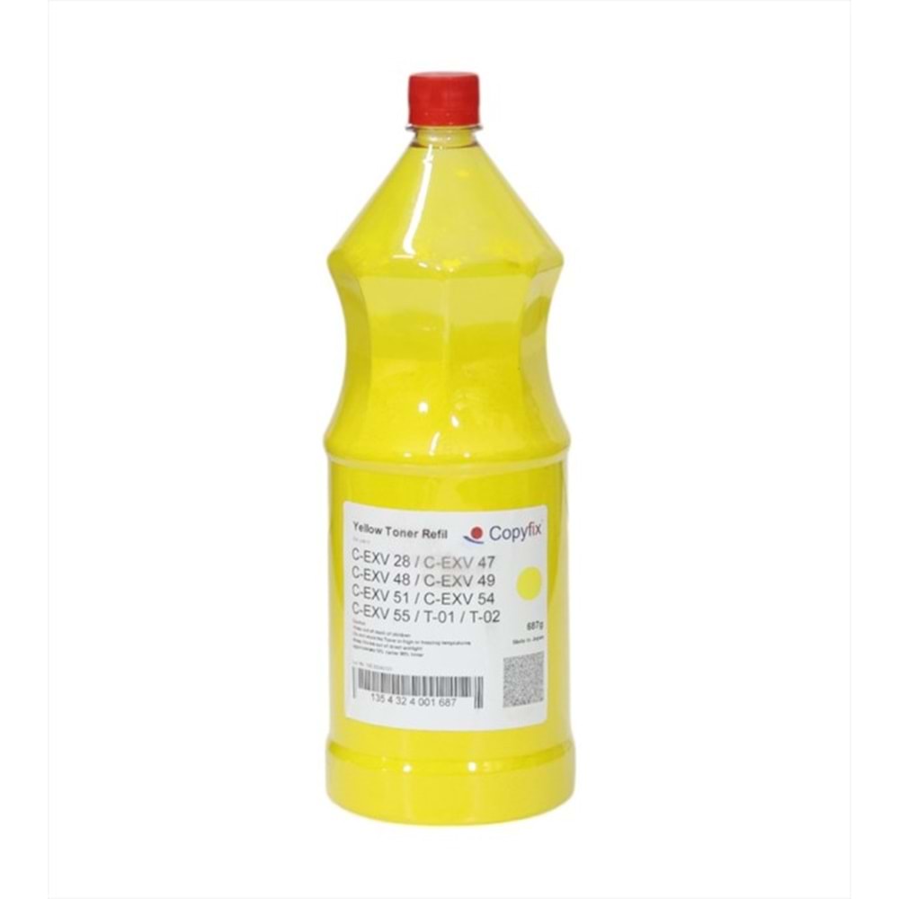 Canon Sarı Copyfix Dolum Toneri , C-EXV 28 , C-EXV 47 , C-EXV 49 , C-EXV 51 , C-EXV 54 , 687G , ICF