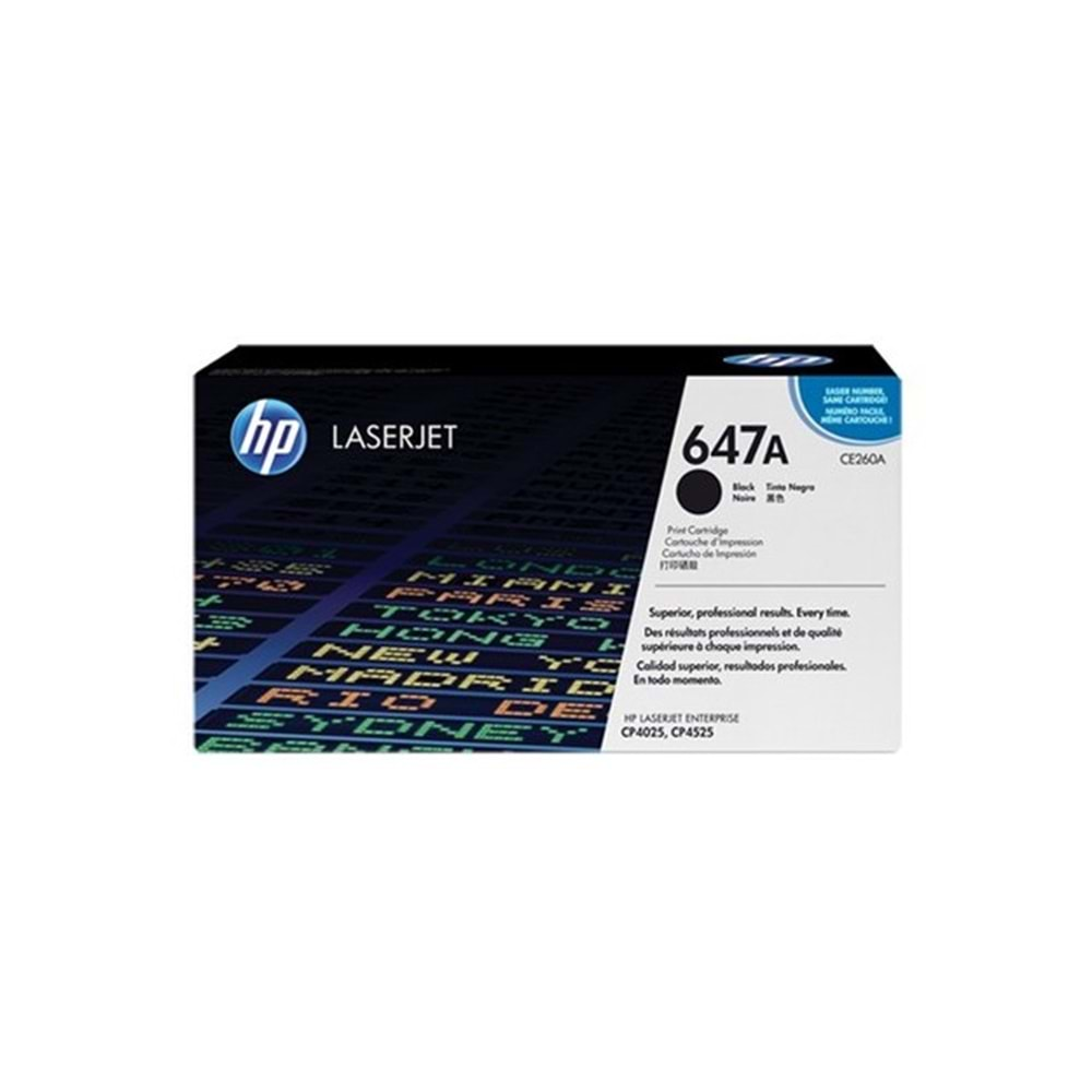 HP CE260A Black Toner Kartuş (647A)