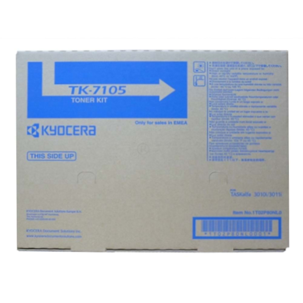 Kyocera Mita TK-7105 Siyah Toner , TASKALFA 3010 I , TASKALFA 3011 I , Orjinal