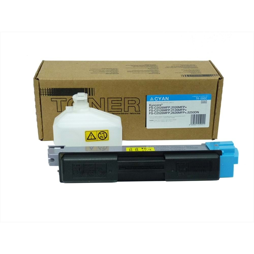 Kyocera Mita TK-590 Mavi Muadil Toner , ECOSYS M 6026 , M 6526 , FS C 2026 , C 2126 , C 2526 , C 5250 , 100 gr.(Made in USA)