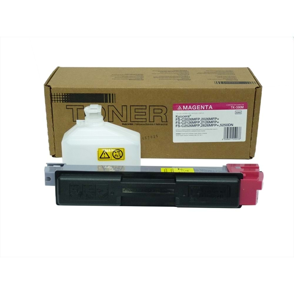 Kyocera Mita TK-590 Kırmızı Muadil Toner , ECOSYS M 6026 , M 6526 , FS C 2026 , C 2126 , C 2526 , C 5250 , 100 gr.(Made in USA)