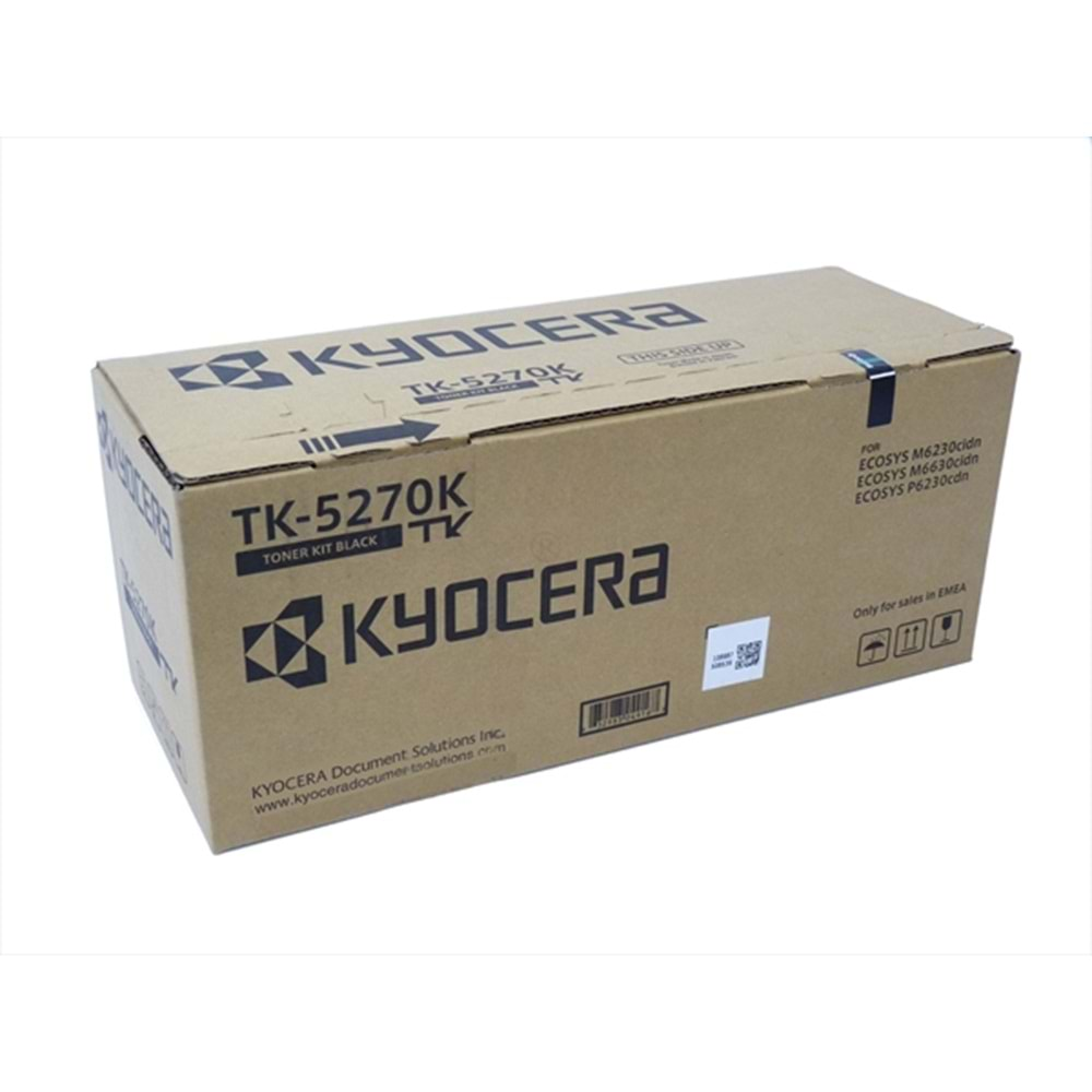 Kyocera Mita TK-5270 Siyah Toner , ECOSYS M 6230 CIDN , M 6630 CIDN , P 6230 CDN , Orjinal