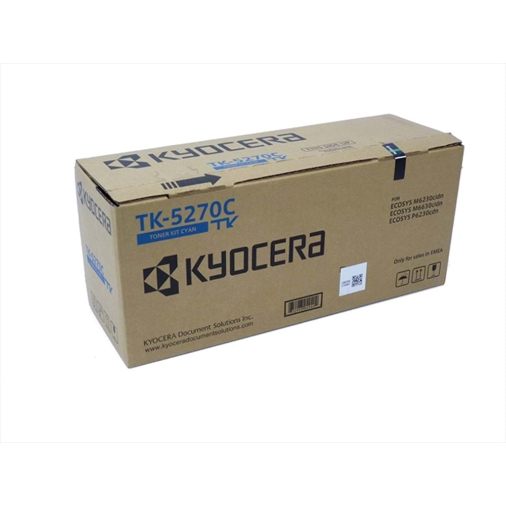 Kyocera Mita TK-5270 Mavi Toner , ECOSYS M 6230 CIDN , M 6630 CIDN , P 6230 CDN , Orjinal