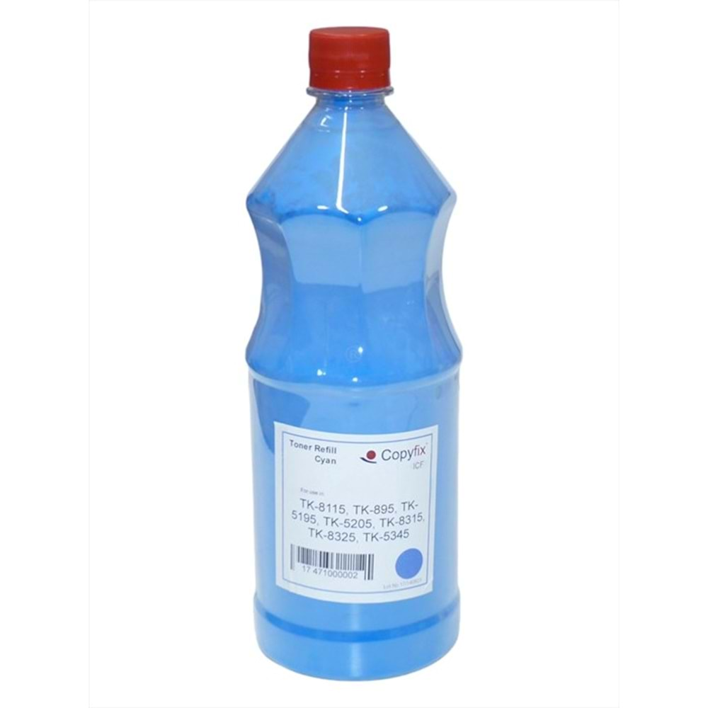 Kyocera Mita Mavi Refill Muadil Toner, TK-8115, TK-895, TK-5195, TK-5205, TK-8315, TK-8325, TK-5345, 500Gr, ICF