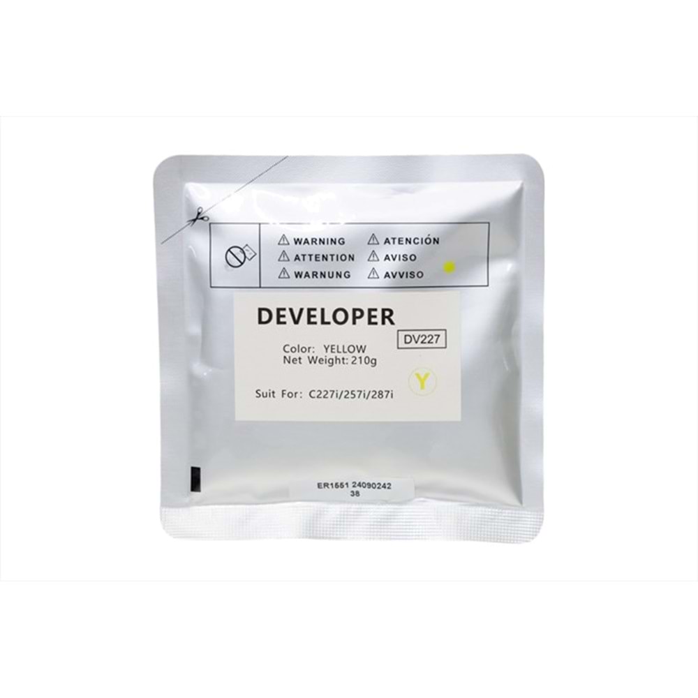 Konica Minolta DV227 Sarı Copyfix Developer , BIZHUB C 227i , C 257i , C 287i , DV-227Y , 210g , YCF