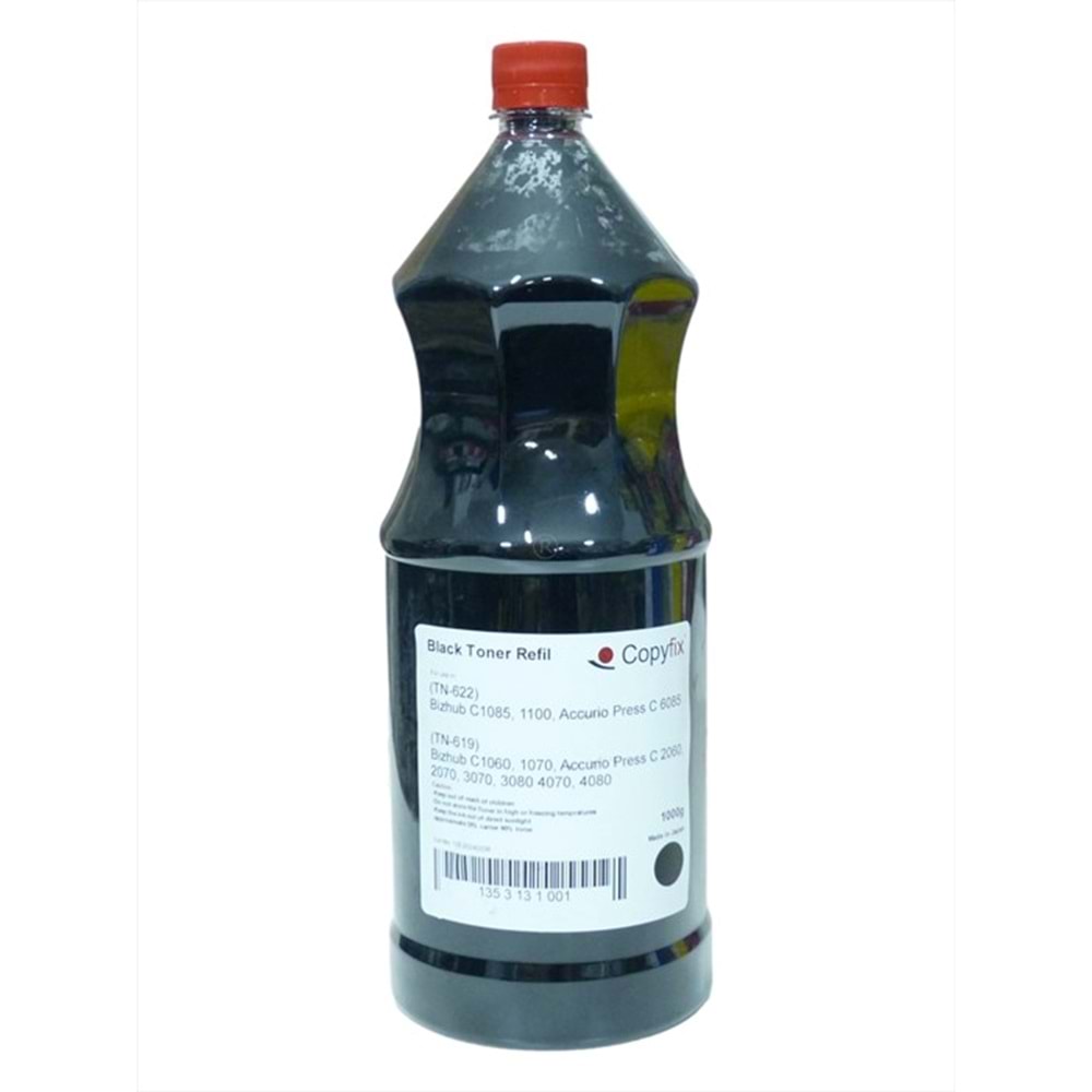 KN, TN-622 Siyah Refill Muadil Toner, Bizhub C1085-C1100-6085, 1000G, ICF