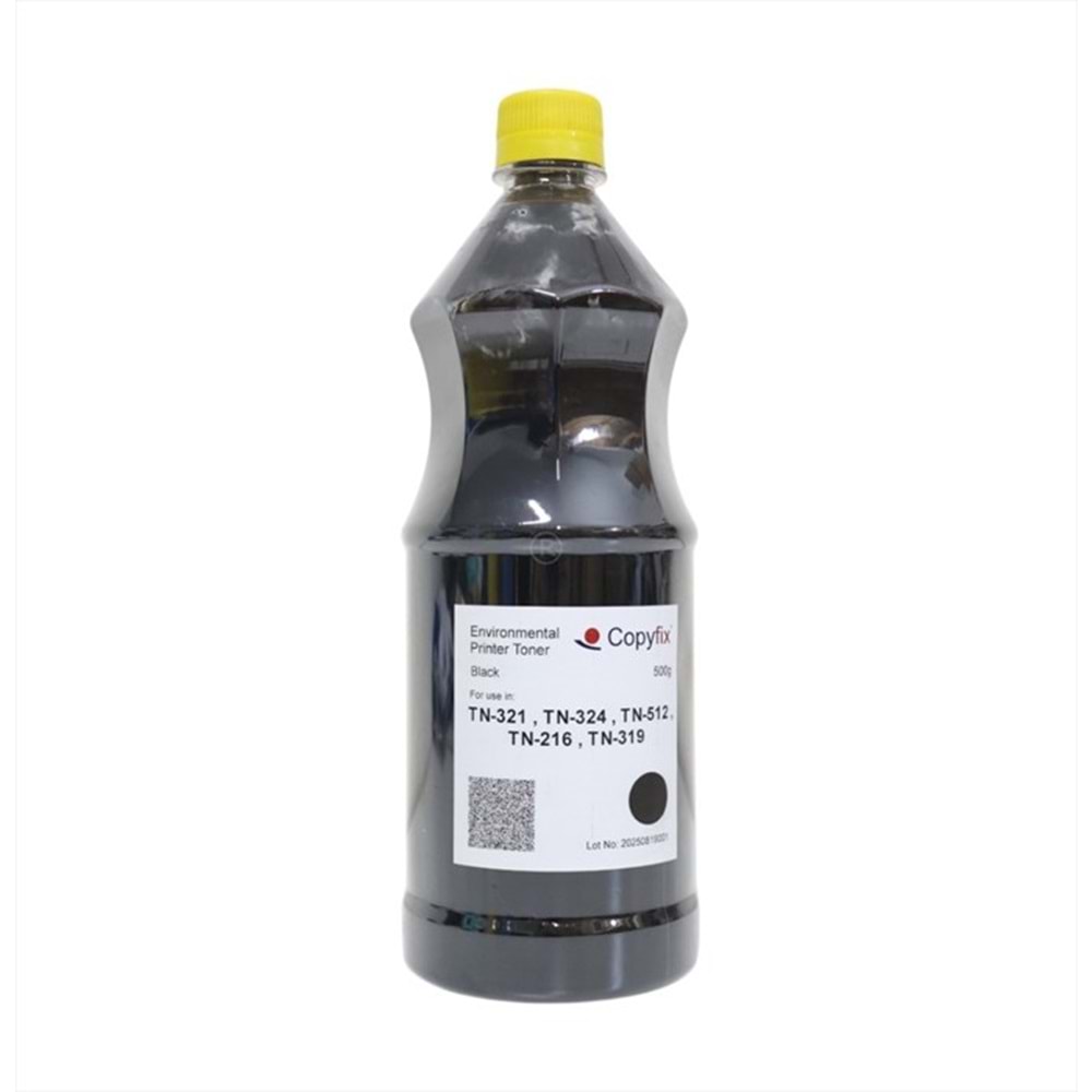 KN, Bizhub C224, TN-321, TN-324, TN-512, TN-216, TN-319 Copyfix Siyah Dolum Toneri, 500G Bottle, YCF