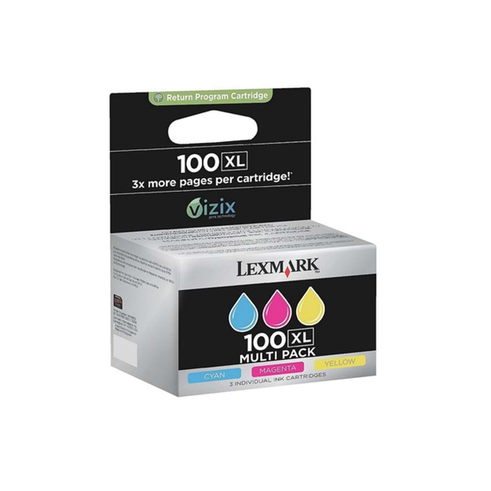 Lexmark 14N0850 100XL Renkli (CMY) Yüksek Kapasite