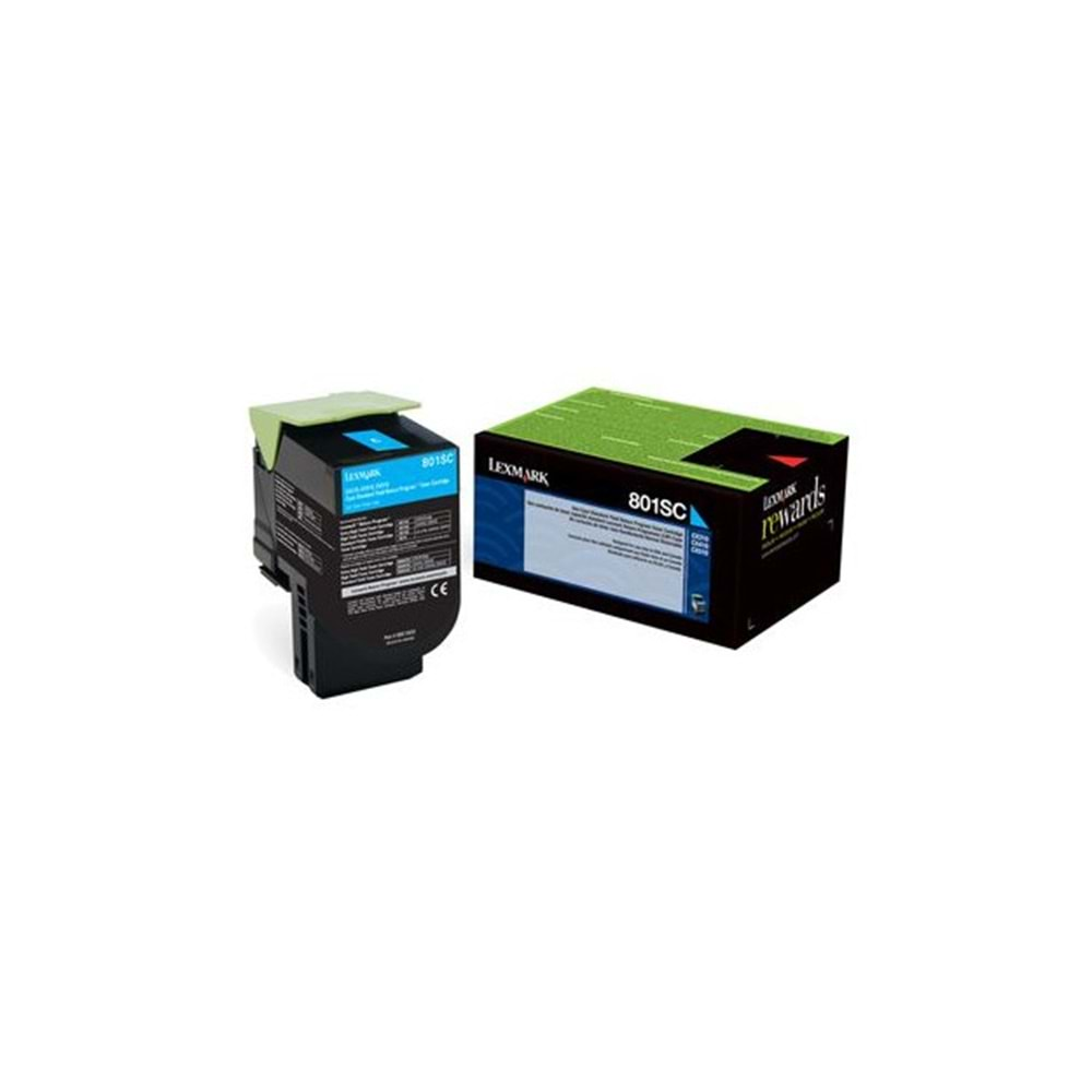 Lexmark 80C8SC0 Mavi Return Toner 2000 Sayfa