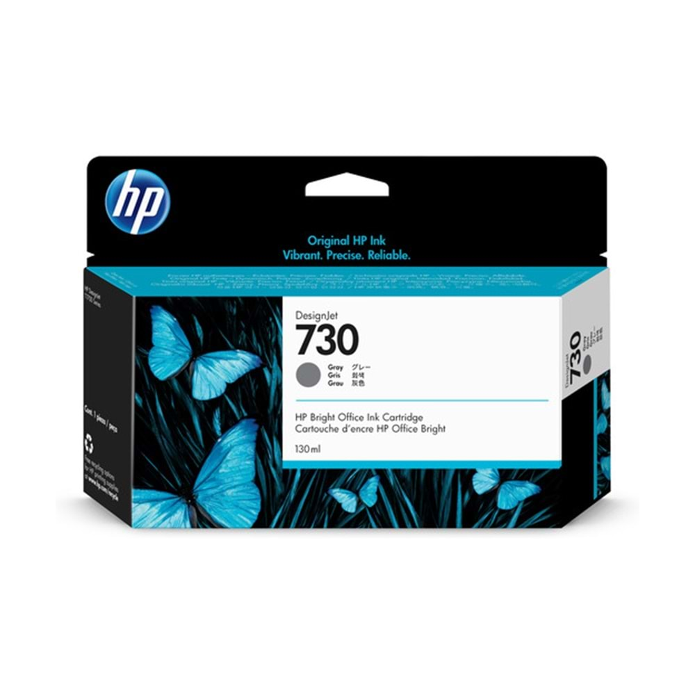 HP P2V66A 130 ml Gri Mürekkep Kartuş (730)