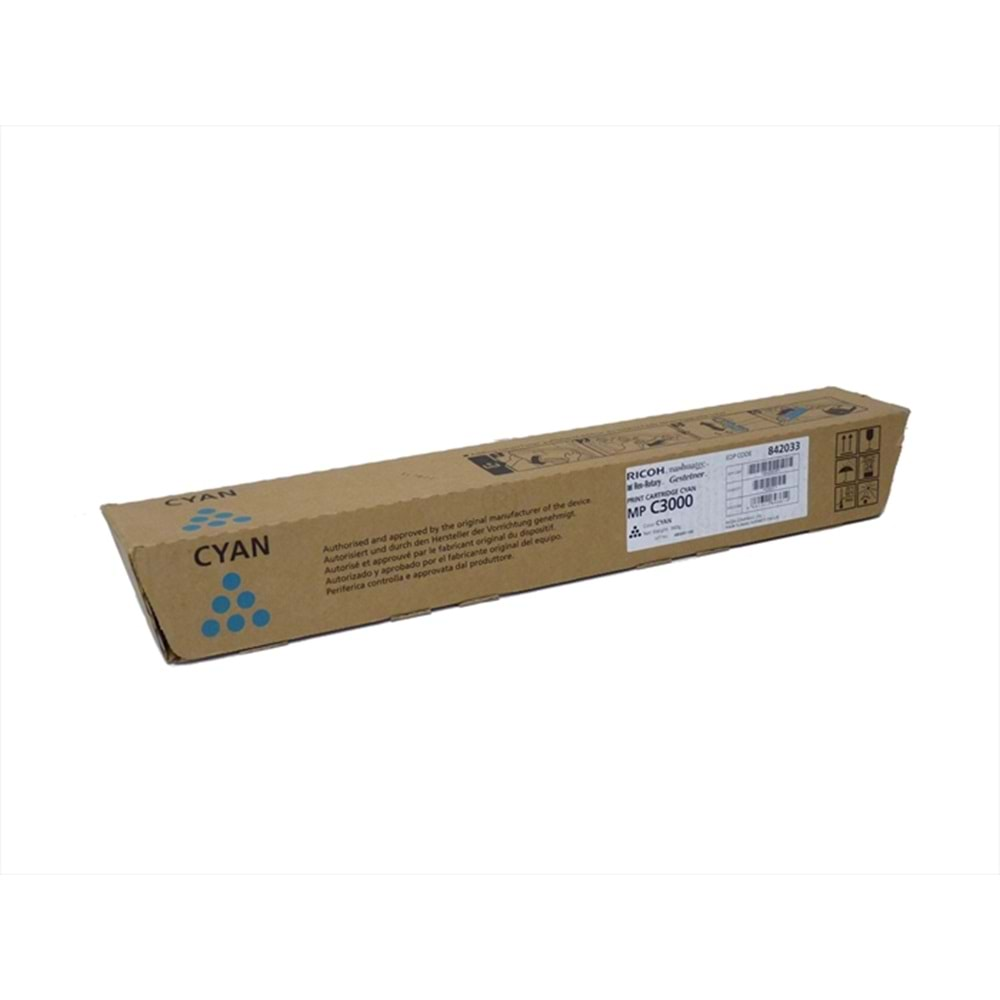 Ricoh MP C2000 Mavi Toner , AFICIO MP C 2000 , MP C 2500 , MP C 3000 , 888643 , Orjinal