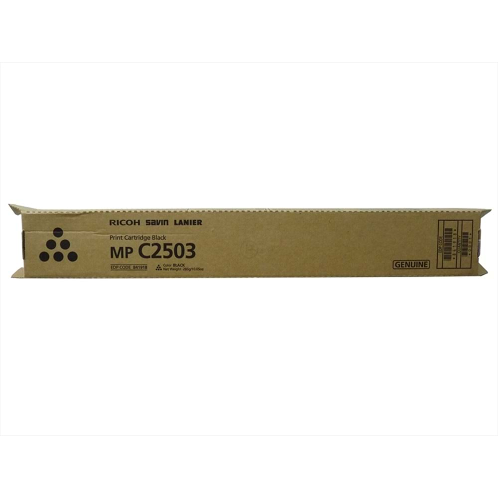 Ricoh MP C2503 Siyah Toner , MP C 2003 , C 2004 , C 2011 , C 2503 , C 2504 , 841918 , 285 GR.Orjinal