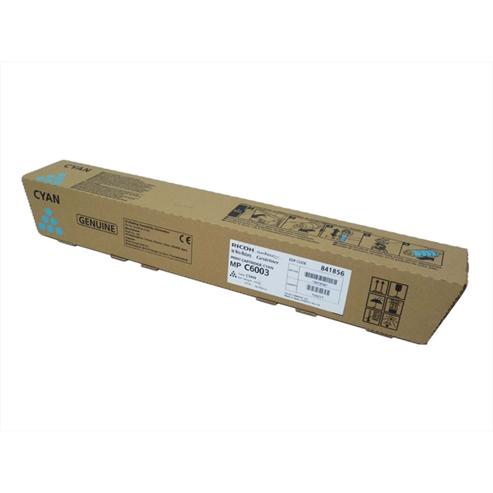 Ricoh C6003 Mavi Toner , AFICIO MP C 4503 , MP C 5503 MP C 6003 , MP C 6004 , 841856 , Orjinalnal