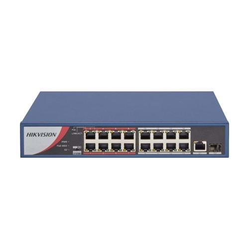 Hikvision DS-3E0318P-E/M(B) 16 Port Yönetilemez PoE Switch