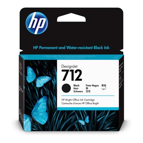 HP 3ED71A 712 80-ml Black DesignJet Ink