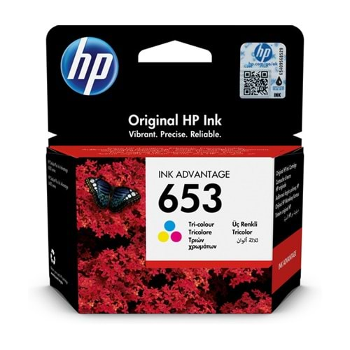 HP 3YM74AE CMY Mürekkep Kartuş (653)