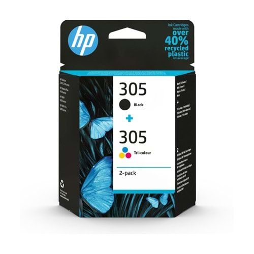 HP 305 2-Pack Tri-color/Black Original Ink Cartridge