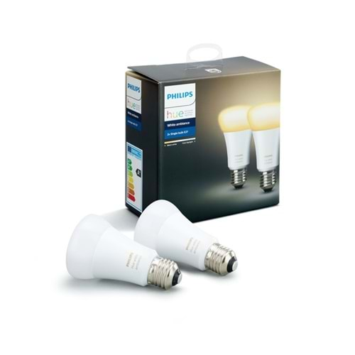 Philips Hue Beyaz Ambiyans Akıllı Ampul 2'li Ekopaket E27