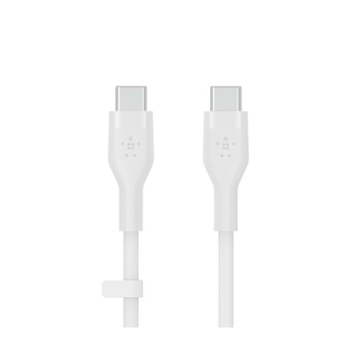 Belkin BoostCharge Flex USB-C'den USB-C'ye Kablo 60W 1Metre Beyaz