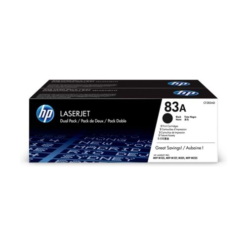 HP CF283AF 2'li Paket Black Toner Kartuş (83A)