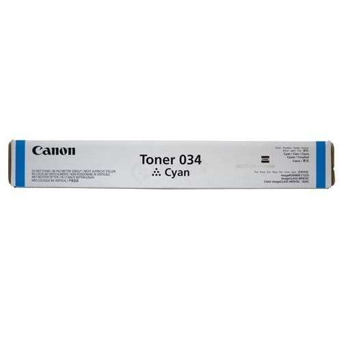 Canon C 1225 Mavi Toner, Kartuş, 034C, 9453B001AA, Orjinal