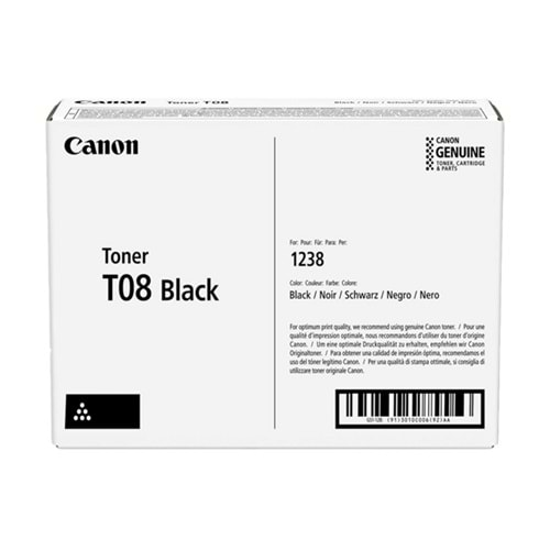 Canon T08 3010C006 Siyah Orjinal Toner LBP1238 MF1238 Orjinal