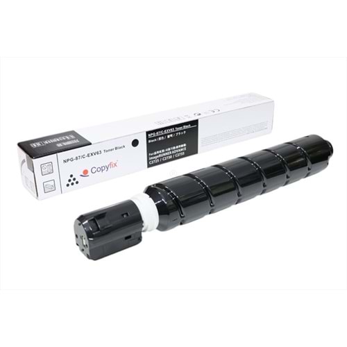 Canon C-EXV 63 Siyah Copyfix Toner, IR 2700, IR 2725 I, IR 2730 I, IR 2745 I, 5142C002, YCF