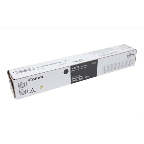 Canon C-EXV 67 Siyah Toner , IR ADVANCE DX 2925i , 2930i , 2945i ,5746C002AA, Orijinal