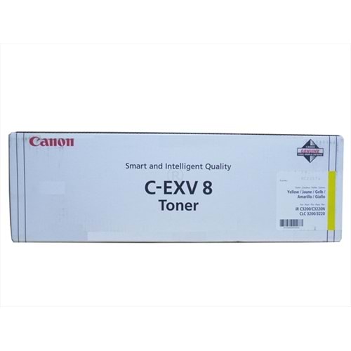 Canon C-EXV 8 Sarı Toner, CLC 2620, 3200, 7626A002AA, Orjinal
