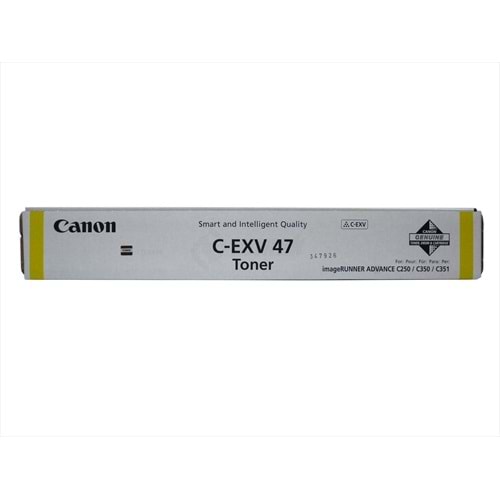 Canon C-EXV 47 Sarı Toner, IR Adv. C 250, 255, 350, 8519B002AA, Orjinal