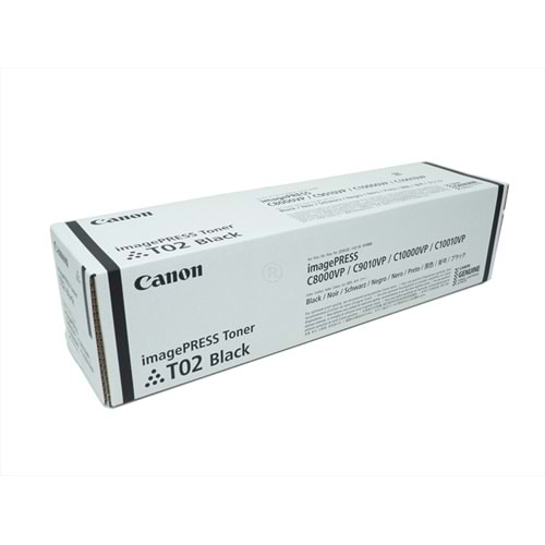 Canon T02 Siyah Toner , IMAGEPRESS C 8000VP , C 9010VP , C 10000VP , C 10010 , 8529B001AA , Orjinal